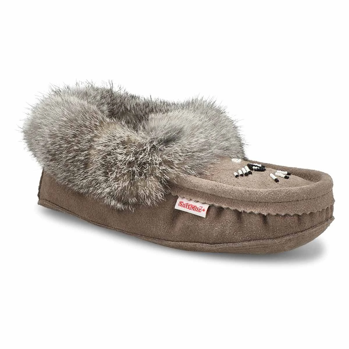 SoftMoc Women's 653L Rabbit Fur Moccasin - Bl - Image 3