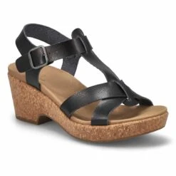 SoftMoc Woman's Paola Wedge Sandal - Black